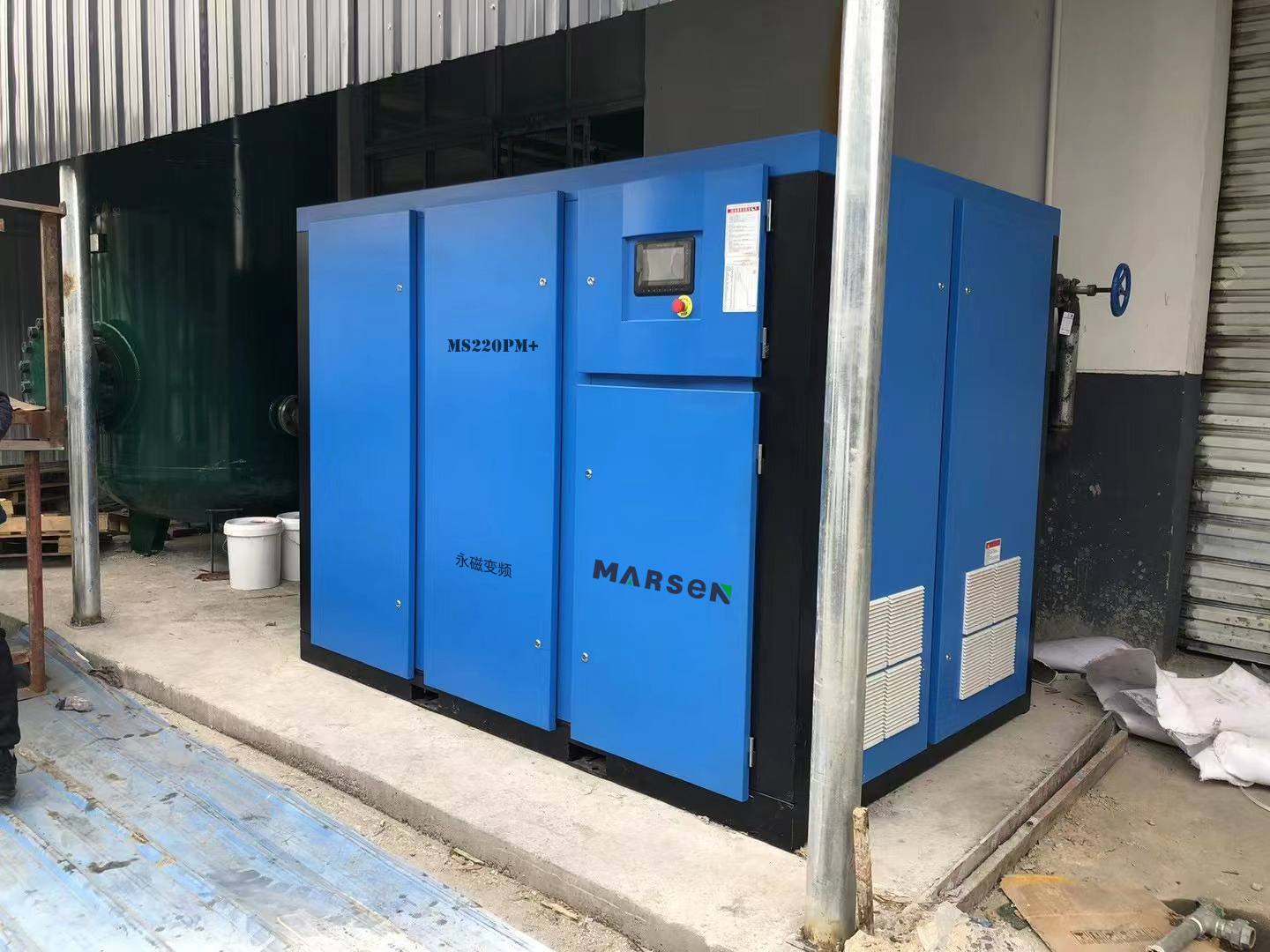 瑪爾森永磁變頻雙級壓縮220KW套應(yīng)用于浙江某紡織有限公司